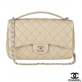 Chanel Ivory Lambskin Top Handle Handbag Chanel Ivory Lambskin Top Handle Handbag